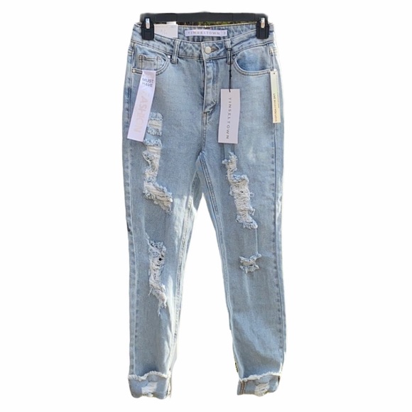 Tinseltown Denim - Tinseltown distressed mom jeans,hi-rise, size 3